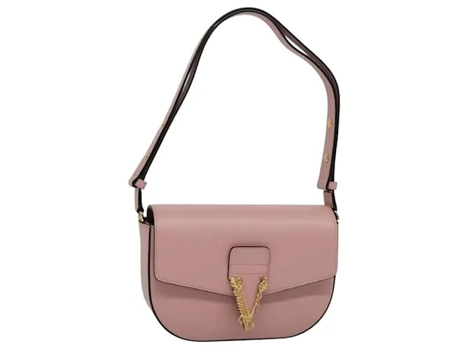 Versace Borsa a Spalla in Pelle Rosa Oro Auth 114697V D'oro
