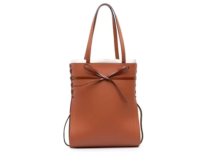 LOEWE Tote Ikebana in pelle marrone