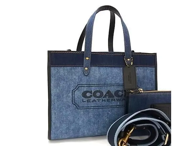 Borsa Tote Field COACH Blu