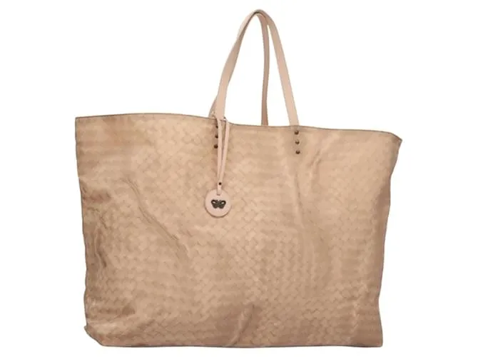 Autre Marque Borsa Tote in Nylon Beige Auth 131133