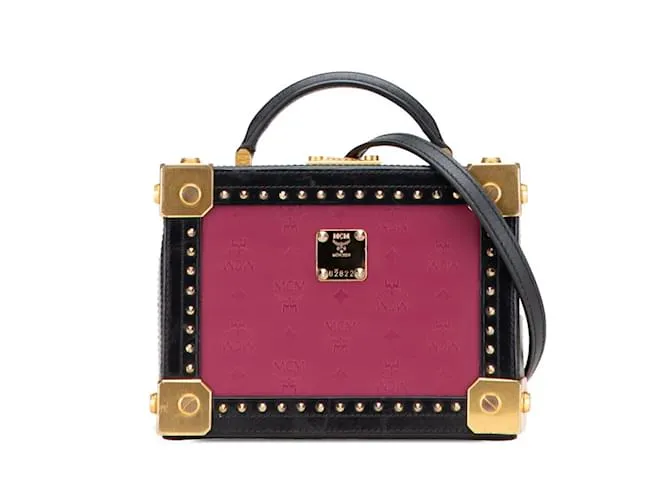 Borsa Trunk Logogram Visetos MCM Nero Porpora