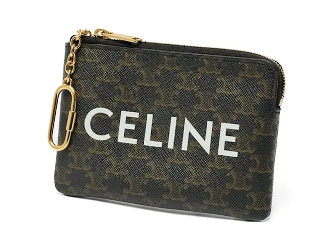 Céline Portamonete e porta carte Celine in tela nera Nero