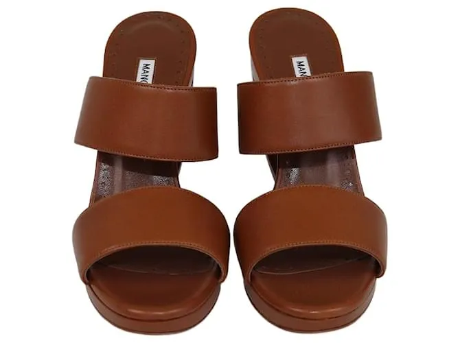 Sandali Mule Scultorei Welli Oscar Marroni Manolo Blahnik Marrone