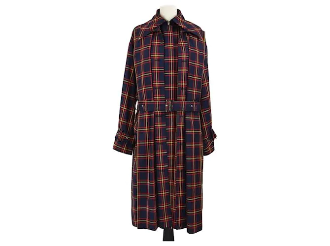 Autre Marque Trench Coat a Quadri Multicolore Rokh