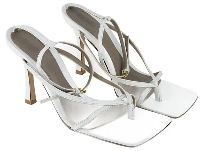 Autre Marque Sandali bianchi con cinturino alla caviglia elasticizzato Bianco