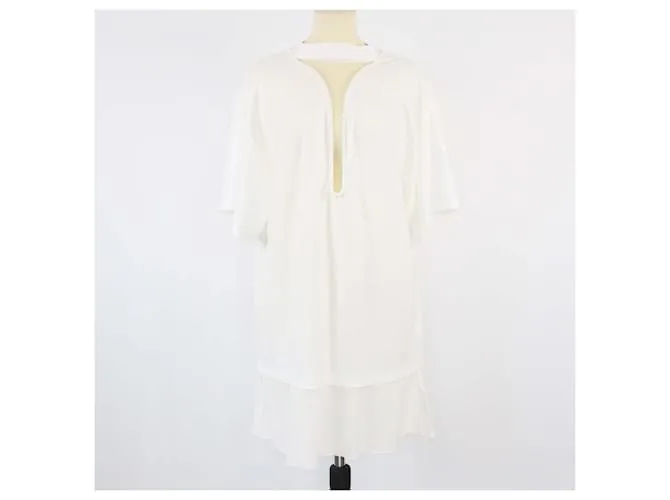 Abito t-shirt bianco con taglio Victoria Beckham