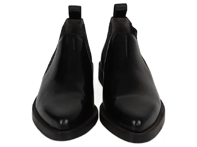 Stivaletti Chelsea in vernice nera Brunello Cucinelli Nero