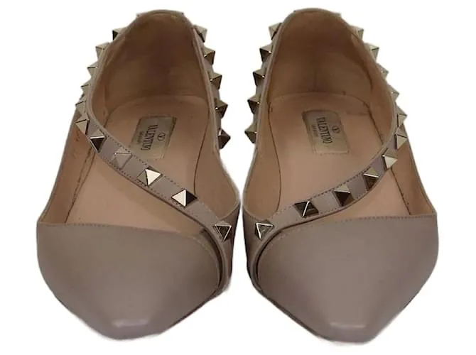 Ballerine Ruckstud Beige Valentino