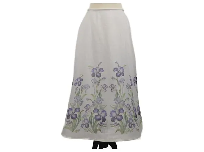 Gonna a campana bianca con stampa floreale Zimmermann Bianco