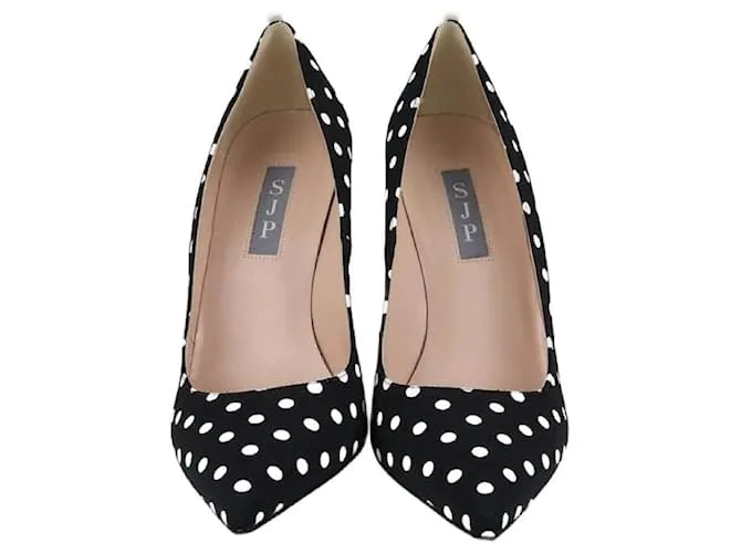 Autre Marque Décolleté a punta SJP con pois neri Nero