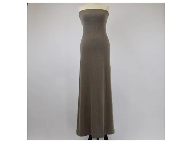 Abito lungo beige senza spalline Ralph Lauren