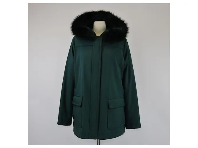 Giacca con cappuccio reversibile in pelliccia Loro Piana Windmate Mckinley verde