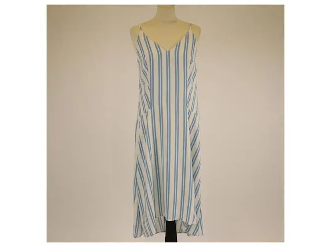 Abito A Tenda Senza Maniche Collo a V Balenciaga Bianco/Blu