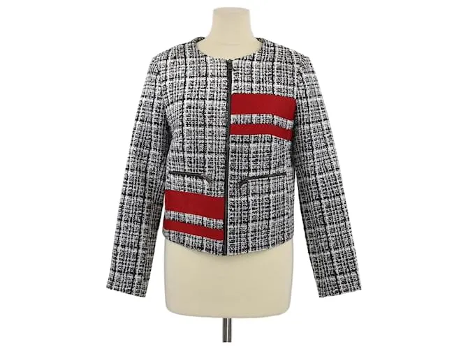 Giacca con zip a righe tricolori rosse Karl Lagerfeld Rosso