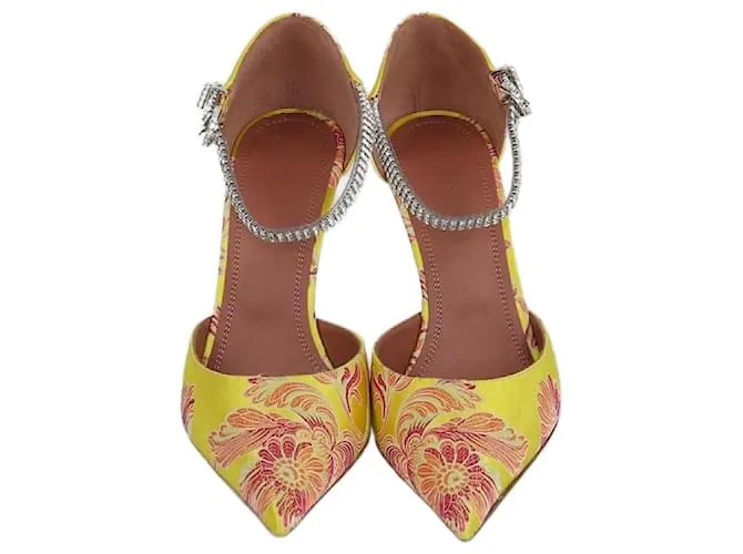 Pumps floreali gialli Ursina Amina Muaddi Giallo
