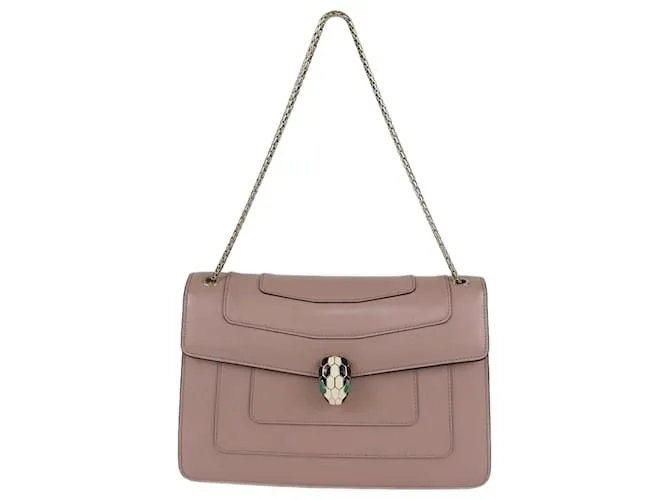 Bulgari Borsa a Spalla Bvlgari Beige Media Serpenti Forever
