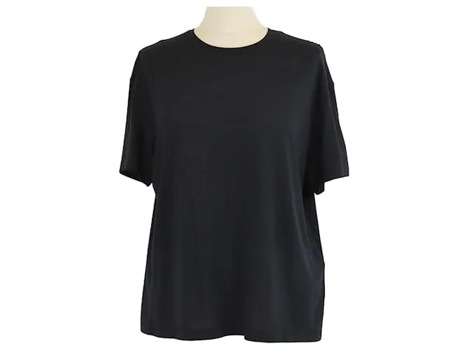 Totême T-shirt nera con collo rotondo Toteme Nero