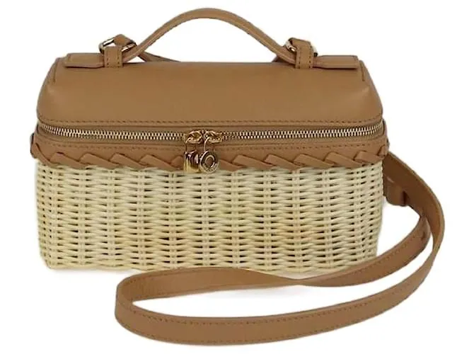 Borsa L19 East-West con tasca extra Loro Piana marrone/naturale