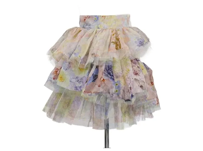 Gonna mini asimmetrica a strati multicolore Zimmermann