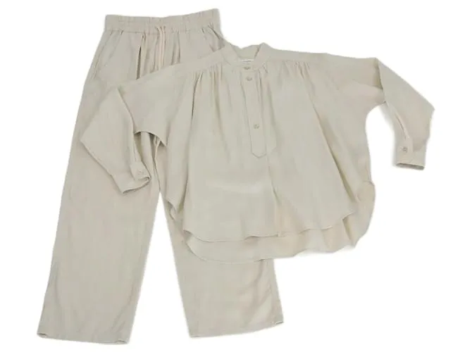 Isabel Marant Etoile Set di blusa a maniche lunghe e pantaloni Berangere crema di Isabel Marant Étoile Crudo