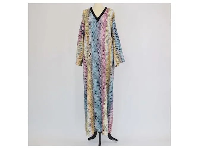 Abito maxi kaftano in jacquard multicolore Missoni
