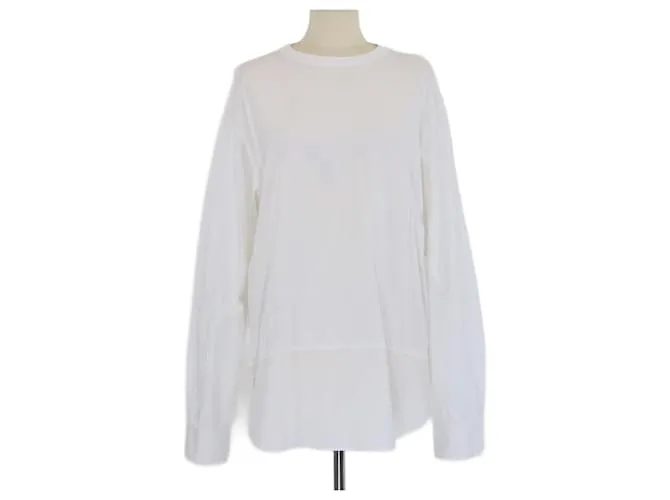 Maglietta bianca a maniche lunghe con collo rotondo Marni Bianco