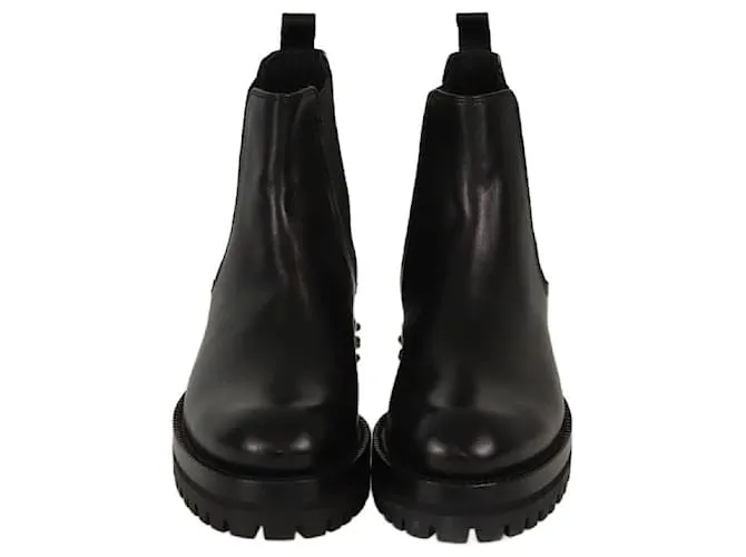 Stivaletti neri con tacco borchiato di Alexander McQueen Nero