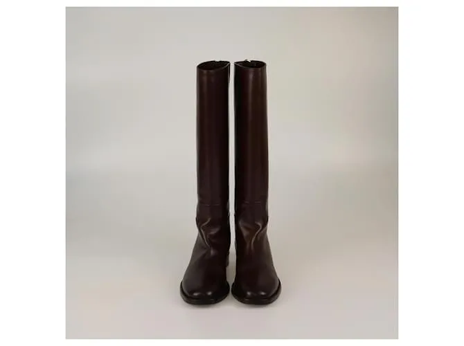 Stivali marroni scuri con zip fino al ginocchio Tom Ford Marrone scuro