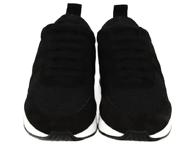 Sneakers basse in mesh nero/marrone Hermès