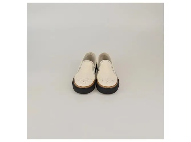 Sneakers Slip-On Brunello Cucinelli Bianco Sporco/Marrone
