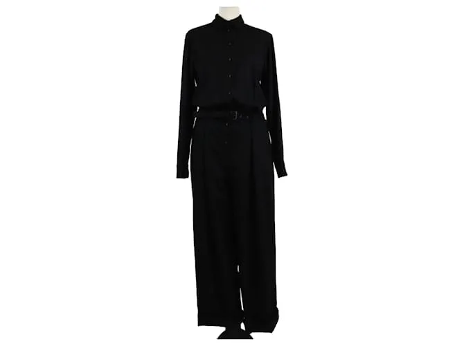 Tuta nera a maniche lunghe con dettagli in bottone Bottega Veneta Nero