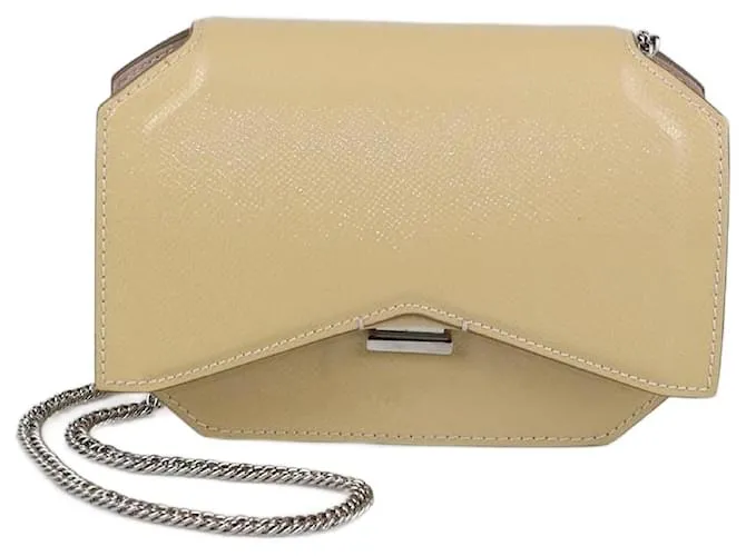 Portafoglio a catena in pelle verniciata con fiocco Givenchy Crudo