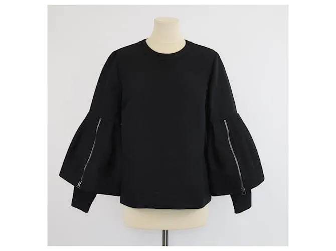 Blusa nera con zip a maniche lunghe Tom Ford Nero