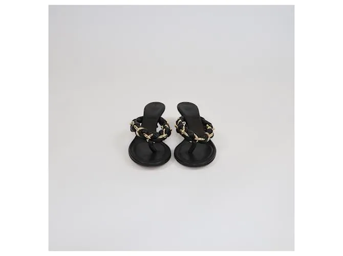 Sandali Bottega Veneta Dot 55 in catena intrecciata nera Nero