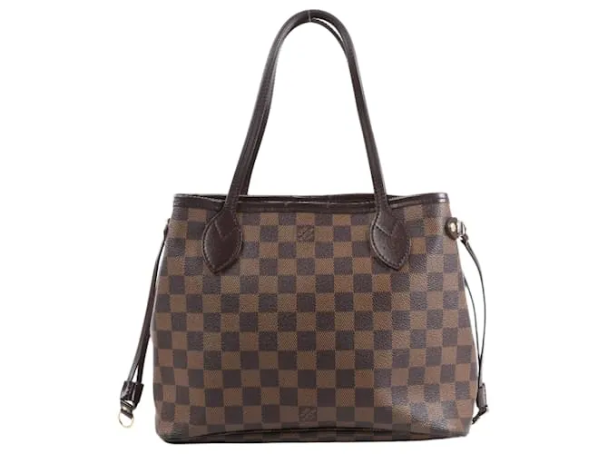 Borsa a Spalla Louis Vuitton Damier Ebene Neverfull PM N51109 Marrone