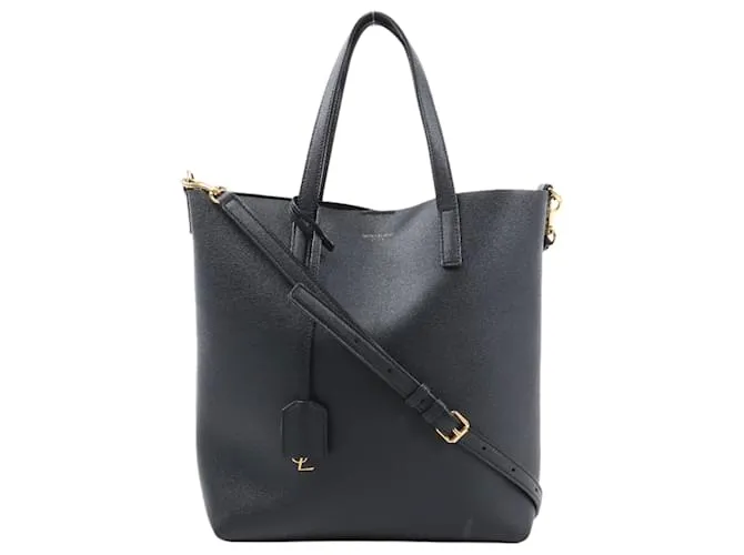 Borsa a mano in pelle 2 in 1 Toy Shopping di Saint Laurent Paris in nero