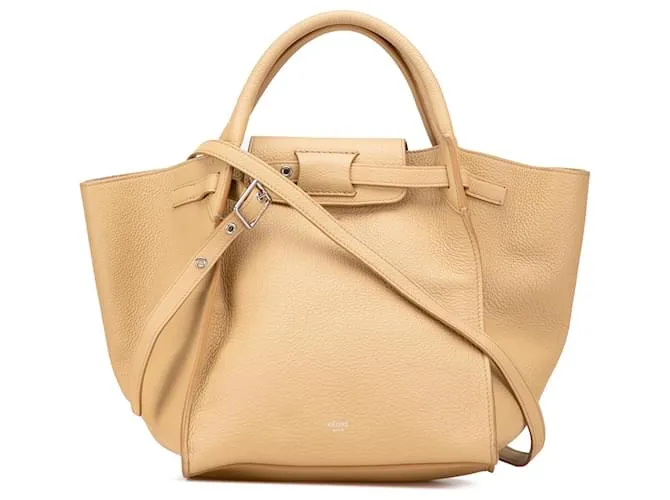 Big Bag Céline Celine Piccola Borsa in Pelle Marrone Caramello