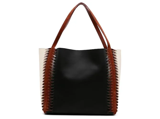 Borsa Louela in pelle tricolore nera di Chloé Nero