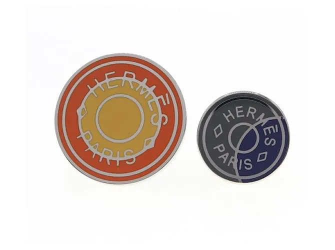 Spille in metallo multicolore Eclipse Arancione di Hermès, set di 2