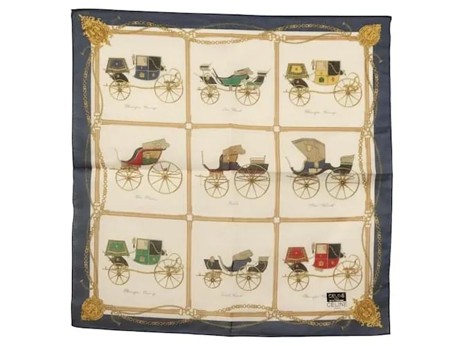 Céline CELINE Fazzoletto in seta bianca Auth am8661 Bianco