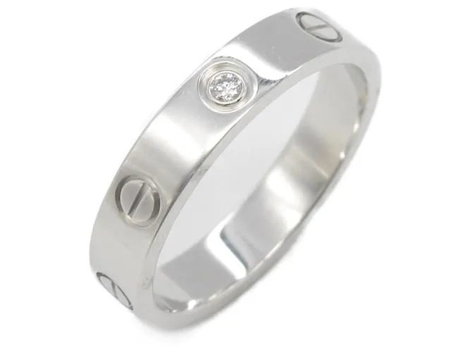 Anello Mini Love Cartier Au750 con Diamante Taglia 14 Argento