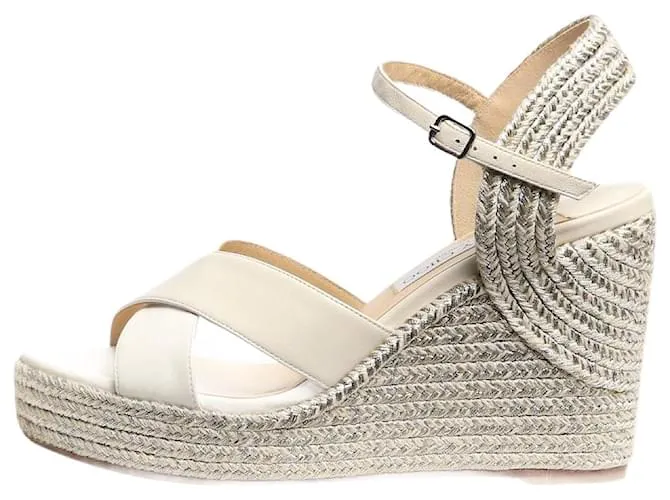 Jimmy Choo Sandali con zeppa in espadrille bianchi - taglia EU 39 Bianco