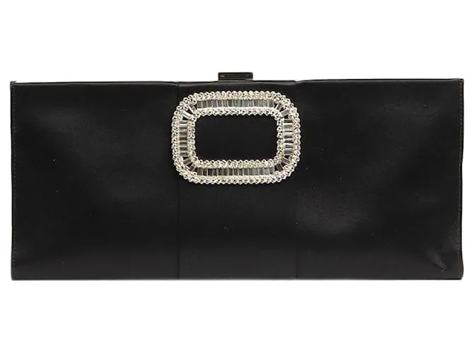 Roger Vivier Clutch allungato in raso nero