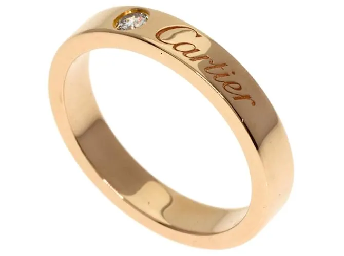 Anello in oro rosa 18K con diamante 1P inciso Cartier