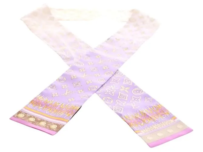 Bandeau in seta con motivo monogramma viola Louis Vuitton Porpora