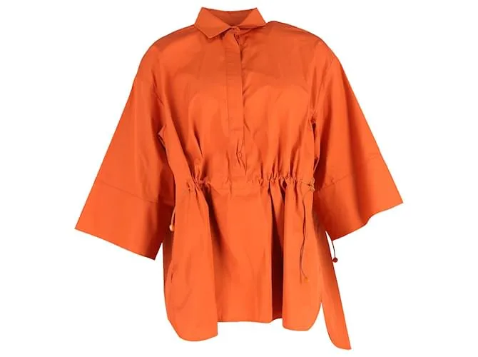 Camicia in popeline arancione in cotone Max Mara