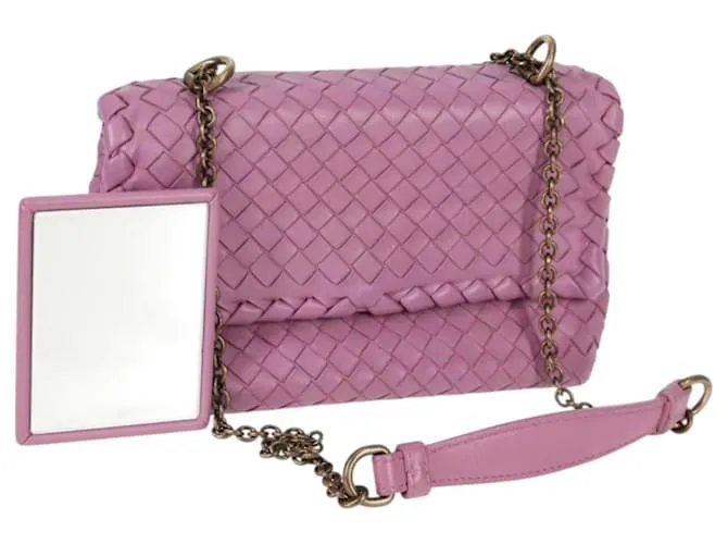 Autre Marque BORSO A CATENA IN PELLE INTRECCIATO Bottega Veneta Viola Auth 132823V Porpora