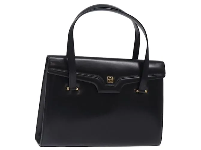 Borsa a mano GIVENCHY in pelle nera e oro Auth BA4202 Nero D'oro