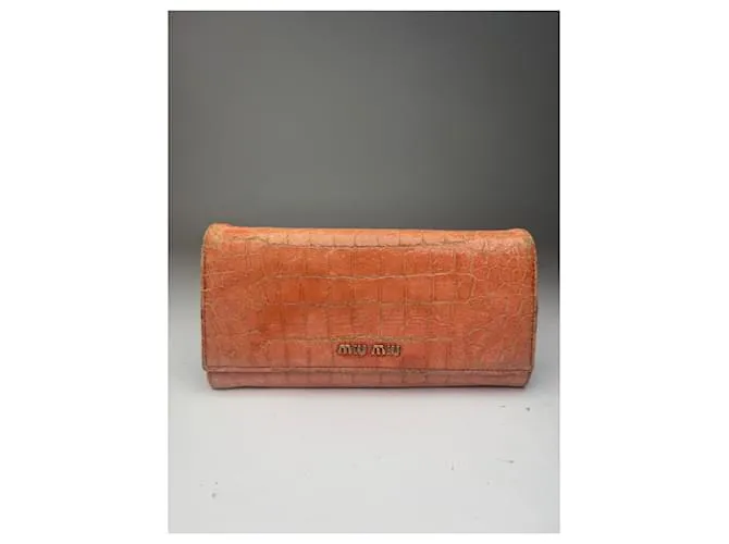Portafoglio in pelle Miu Miu vintage arancione