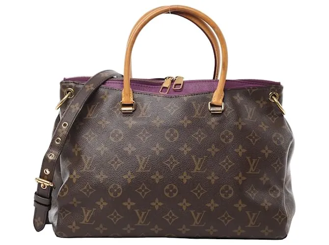 Borsa a mano 2Way Louis Vuitton Monogram Pallas MM in viola x marrone M41059
